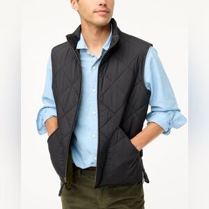 J. Crew Men’s Walker Vest, Size M, Black with army green lining